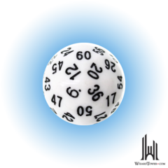 35MM Opaque D60 Dice - WHITE/BLACK